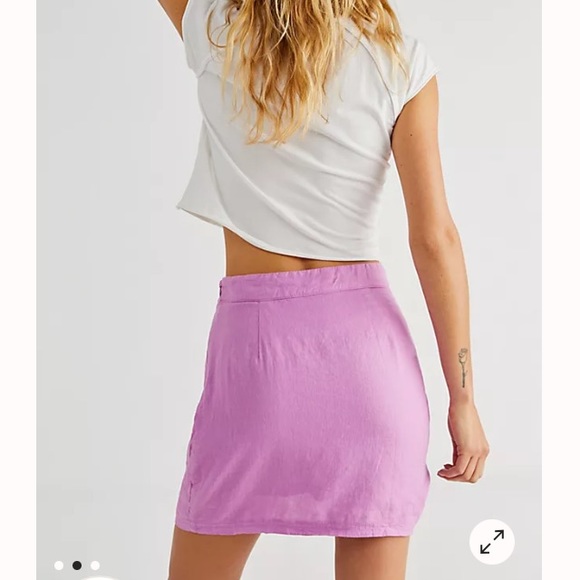 Free People Tori Side Ruched Mini Skirt Purple - Picture 2 of 8